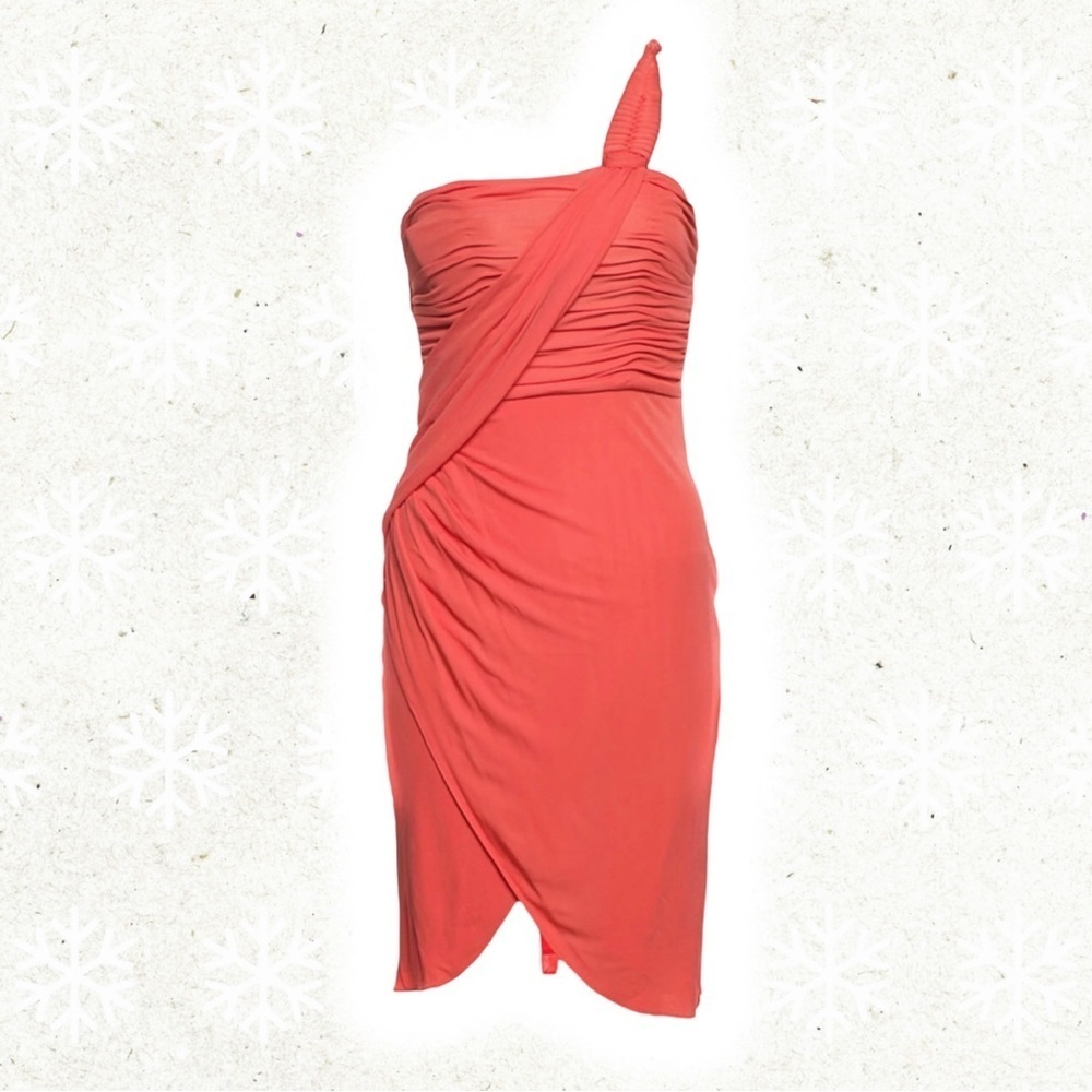 Vintage “Tangerine” Temperley London ‘Mini Greek’ One Shoulder Mini Dress Size 2 - Picture 15 of 16